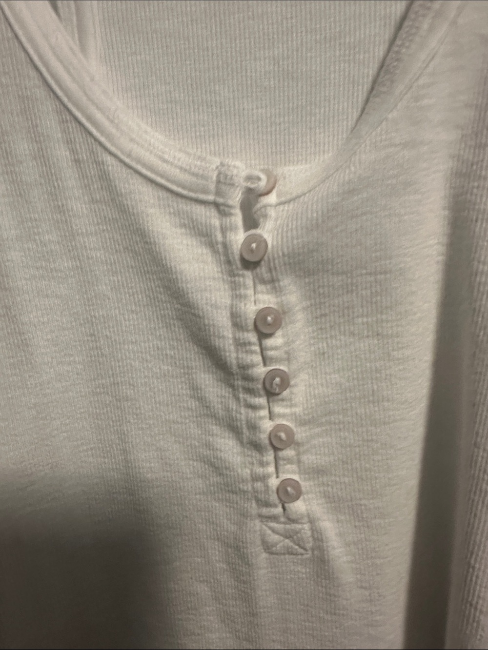 aerie White Ribbed Button-Front Tank - Picture 3 of 4